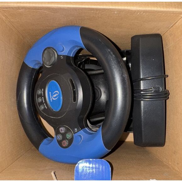 Playstation PS1 PS2 InterAct V-Thunder Racing Wheel w Pedals EUC - Picture 8 of 10